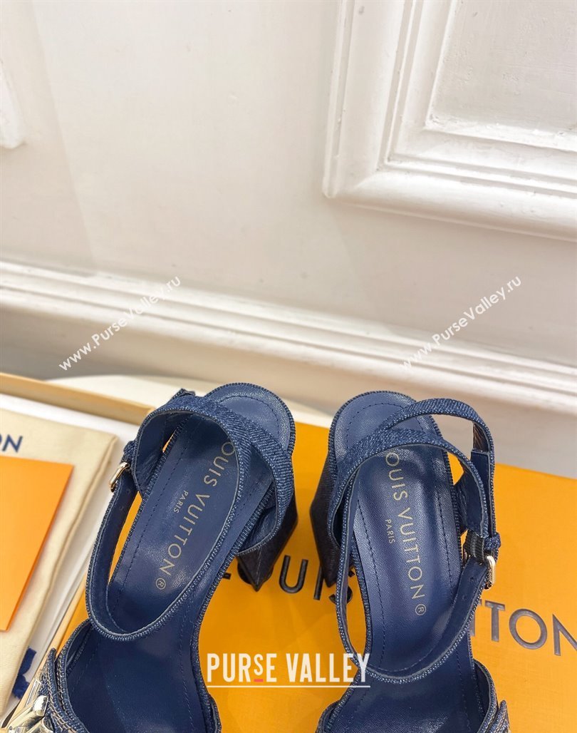 Louis Vuitton Shake Strap Sandals 9cm in Blue Denim 2024 0426 (MD-240426082)