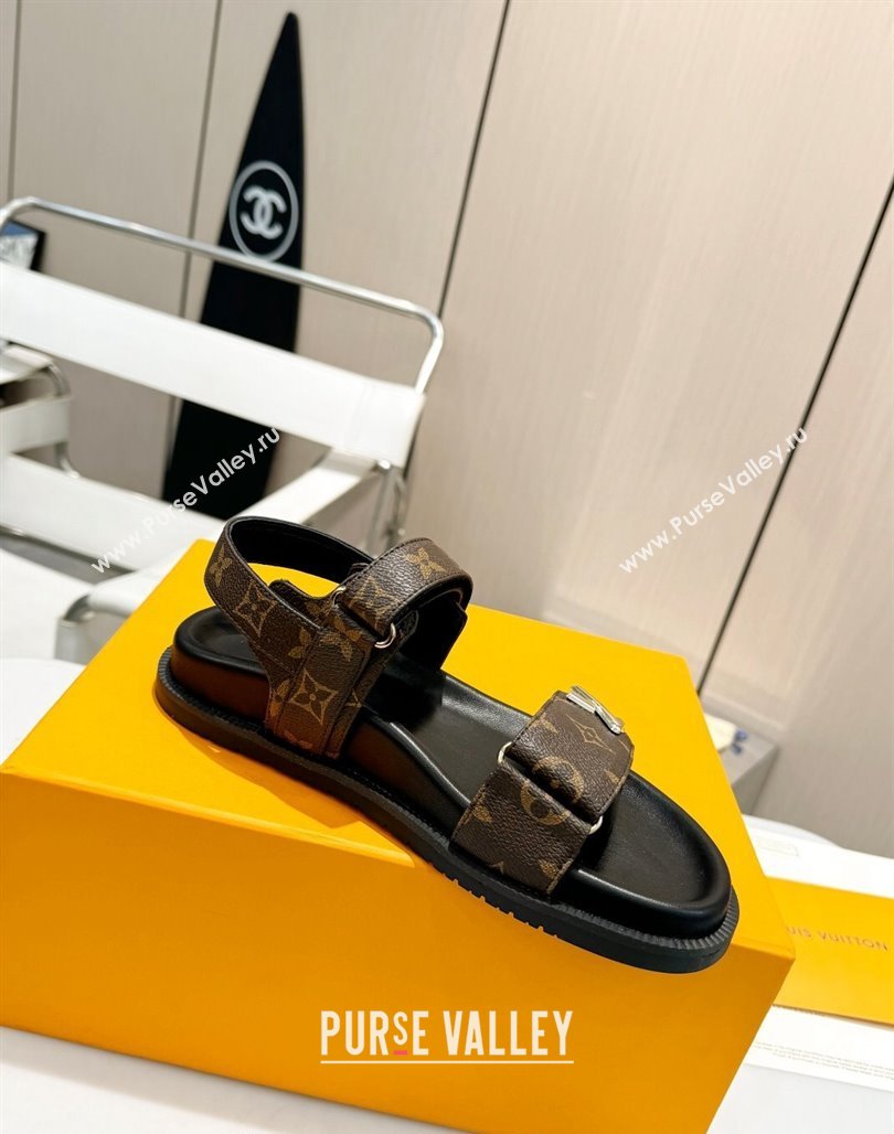 Louis Vuitton LV Sunset Flat Comfort Sandals in Monogram Canvas Brown 2024 0426 (MD-240426033)