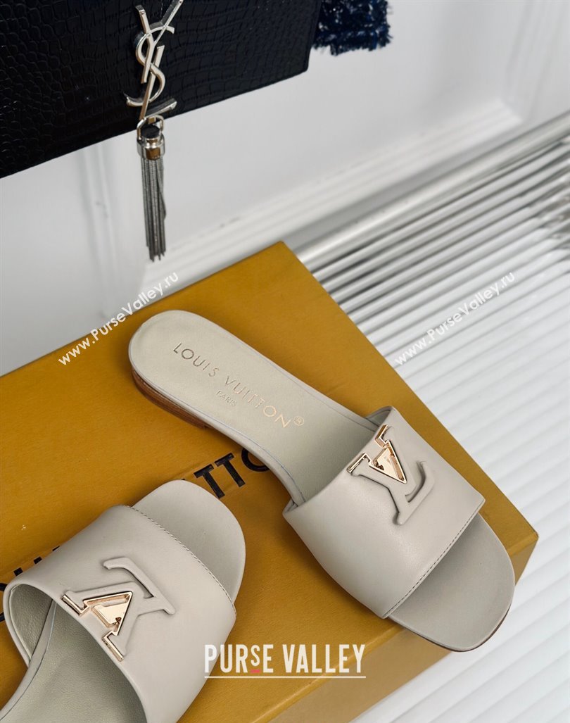 Louis Vuitton LV Capri Flat Slide Sandals in Calf Leather Grey 2024 (MD-240606118)