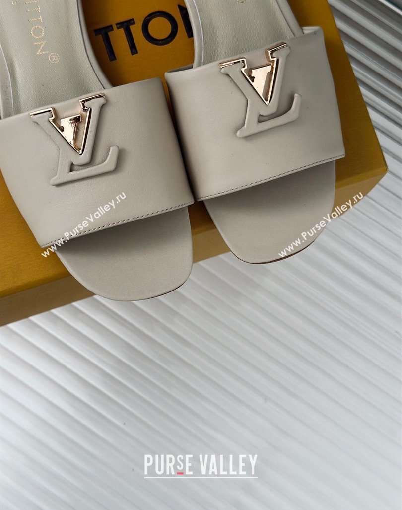 Louis Vuitton LV Capri Flat Slide Sandals in Calf Leather Grey 2024 (MD-240606118)