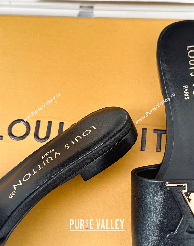 Louis Vuitton LV Capri Flat Slide Sandals in Calf Leather Black 2024 (MD-240426103)