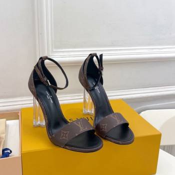 Louis Vuitton Monogram Canvas Sandals 10cm with Clear Heel 2024 0426 (MD-240426109)