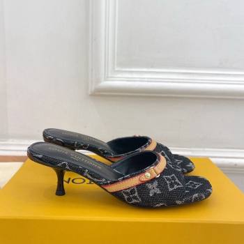 Louis Vuitton Neo Revival Heel Slide Sandals 5cm in Back Monogram Denim 2024 (MD-240426114)