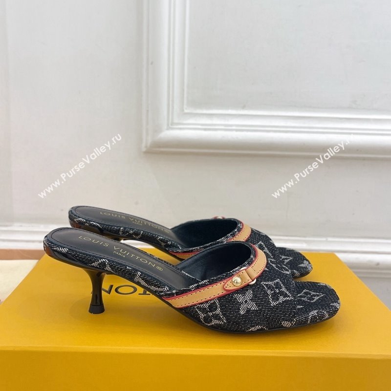Louis Vuitton Neo Revival Heel Slide Sandals 5cm in Back Monogram Denim 2024 (MD-240426114)