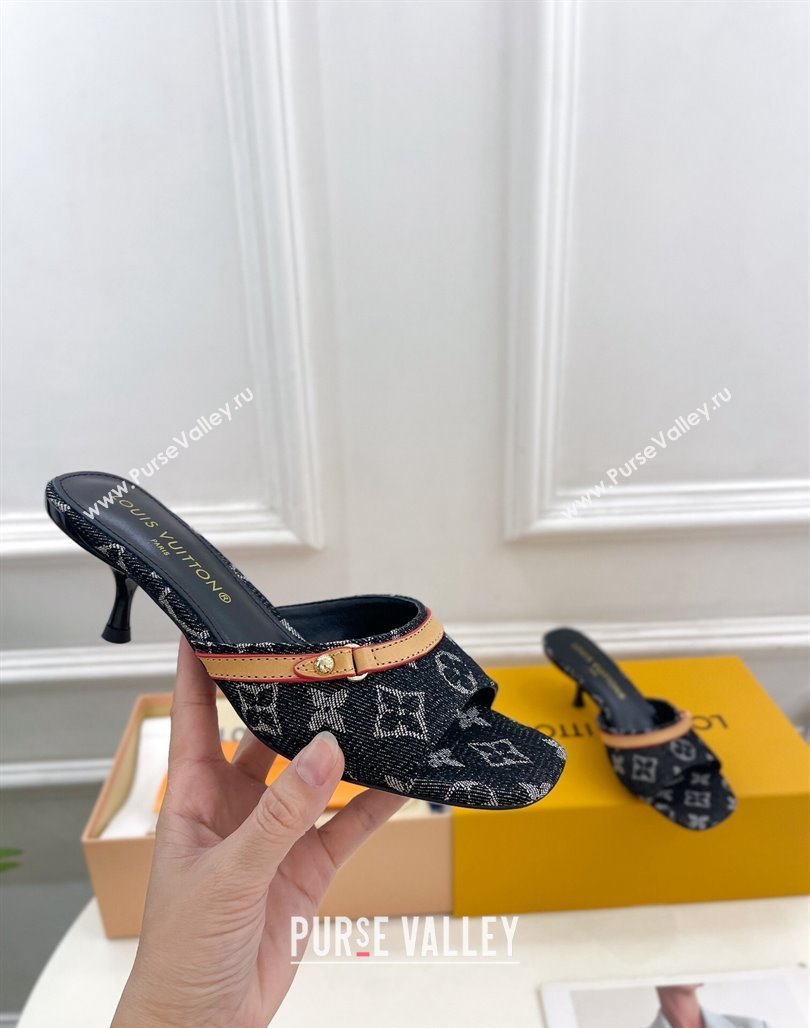 Louis Vuitton Neo Revival Heel Slide Sandals 5cm in Back Monogram Denim 2024 (MD-240426114)