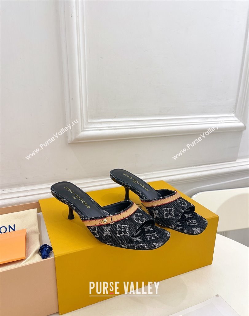 Louis Vuitton Neo Revival Heel Slide Sandals 5cm in Back Monogram Denim 2024 (MD-240426114)