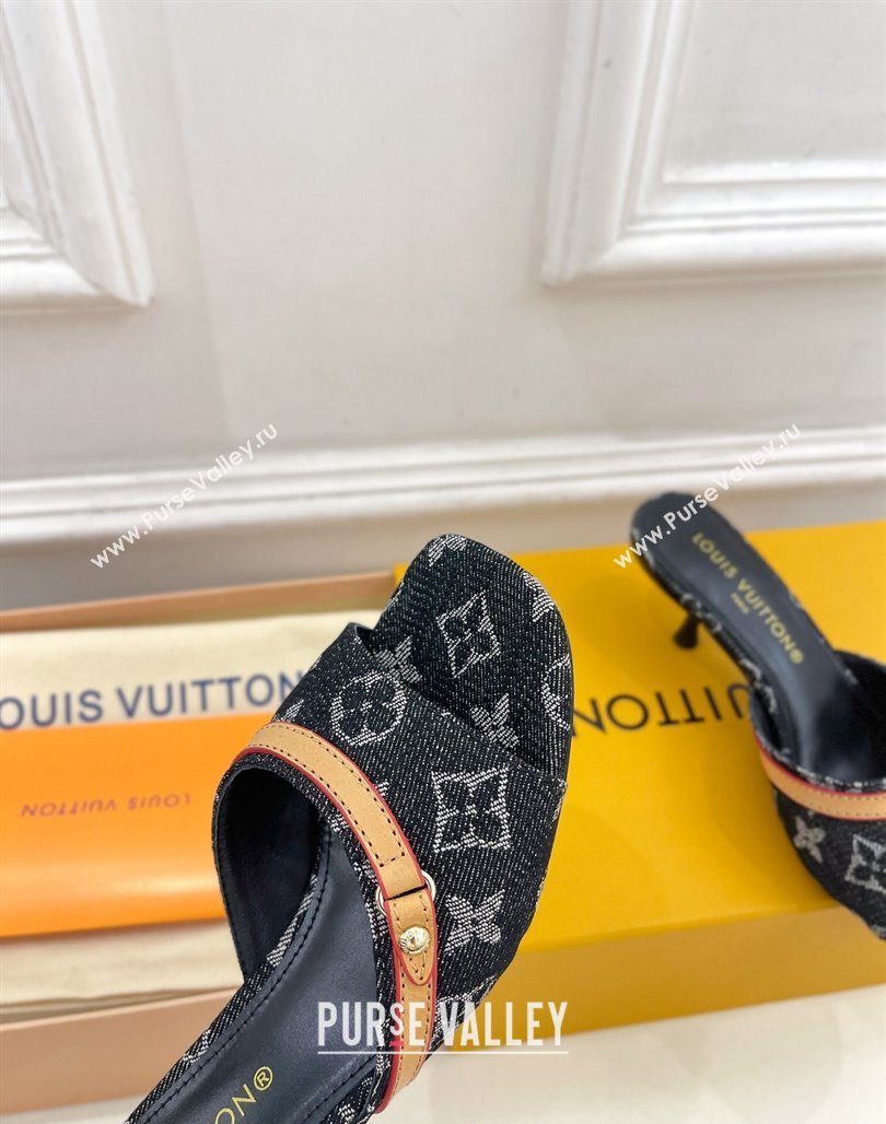 Louis Vuitton Neo Revival Heel Slide Sandals 5cm in Back Monogram Denim 2024 (MD-240426114)