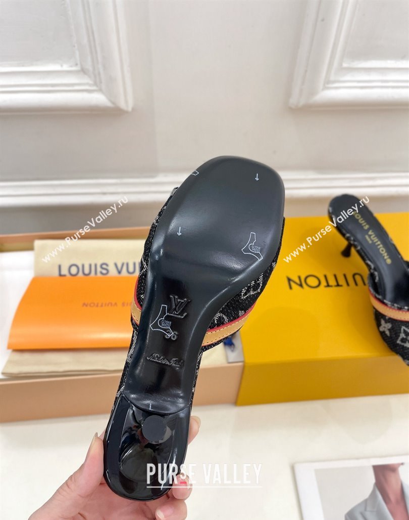 Louis Vuitton Neo Revival Heel Slide Sandals 5cm in Back Monogram Denim 2024 (MD-240426114)