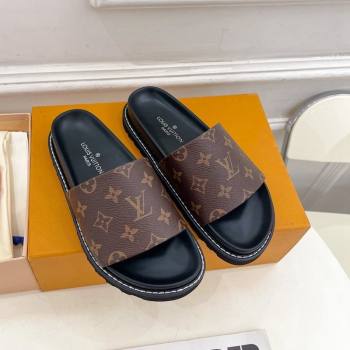 Louis Vuitton Monogram Canvas Flat Slide Sandals with Wide Strap 2024 0426 (MD-240426125)