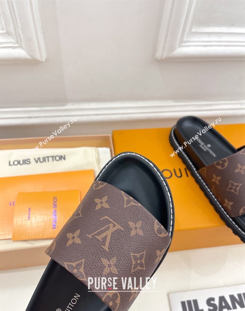 Louis Vuitton Monogram Canvas Flat Slide Sandals with Wide Strap 2024 0426 (MD-240426125)