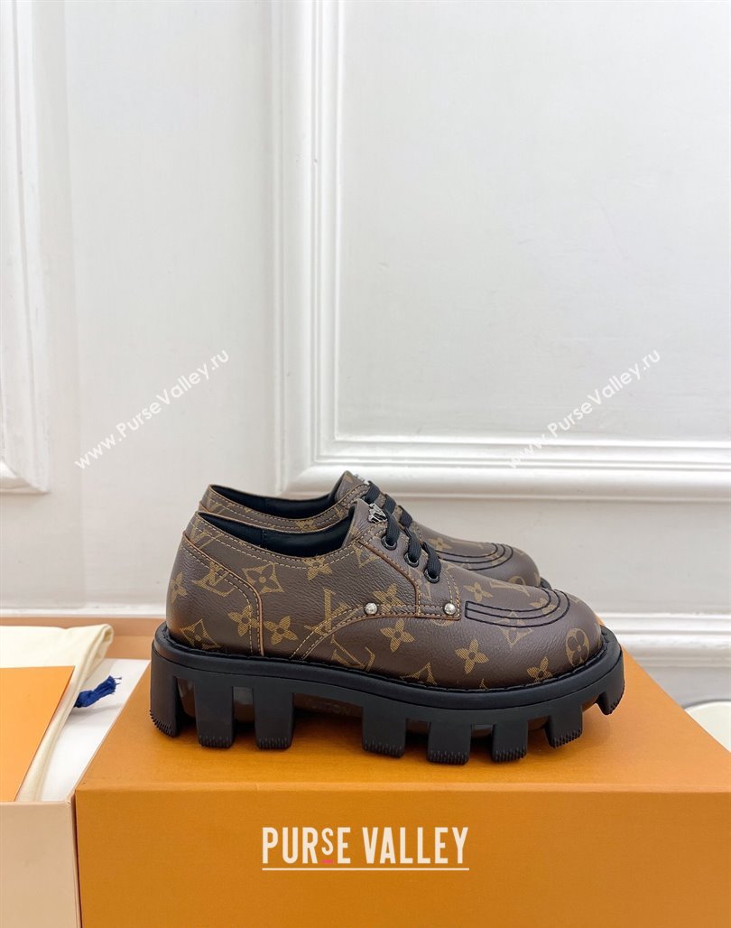 Louis Vuitton LV Checker Platform Derby Lace-ups in Monogram Canvas 2024 (MD-240426141)