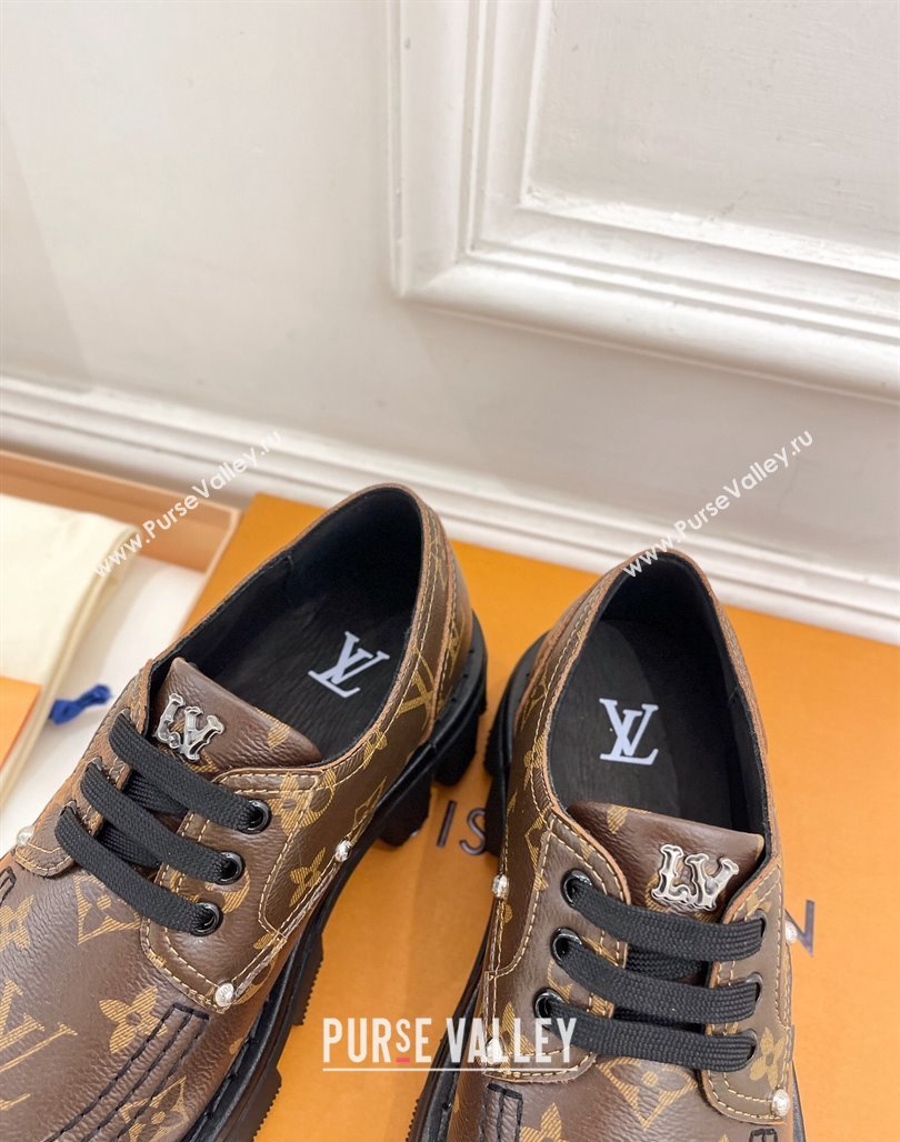 Louis Vuitton LV Checker Platform Derby Lace-ups in Monogram Canvas 2024 (MD-240426141)