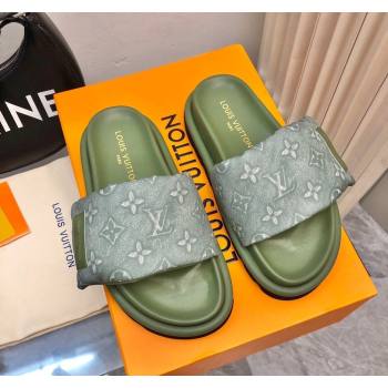 Louis Vuitton Pool Pillow Comfort Slide Sandals in Monogram Jacquard Green 2024 (MD-240426039)