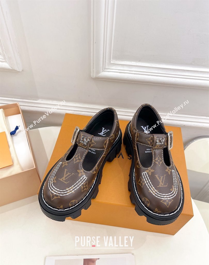 Louis Vuitton LV Checker Platform Mary Janes in Monogram Canvas 2024 (MD-240426144)