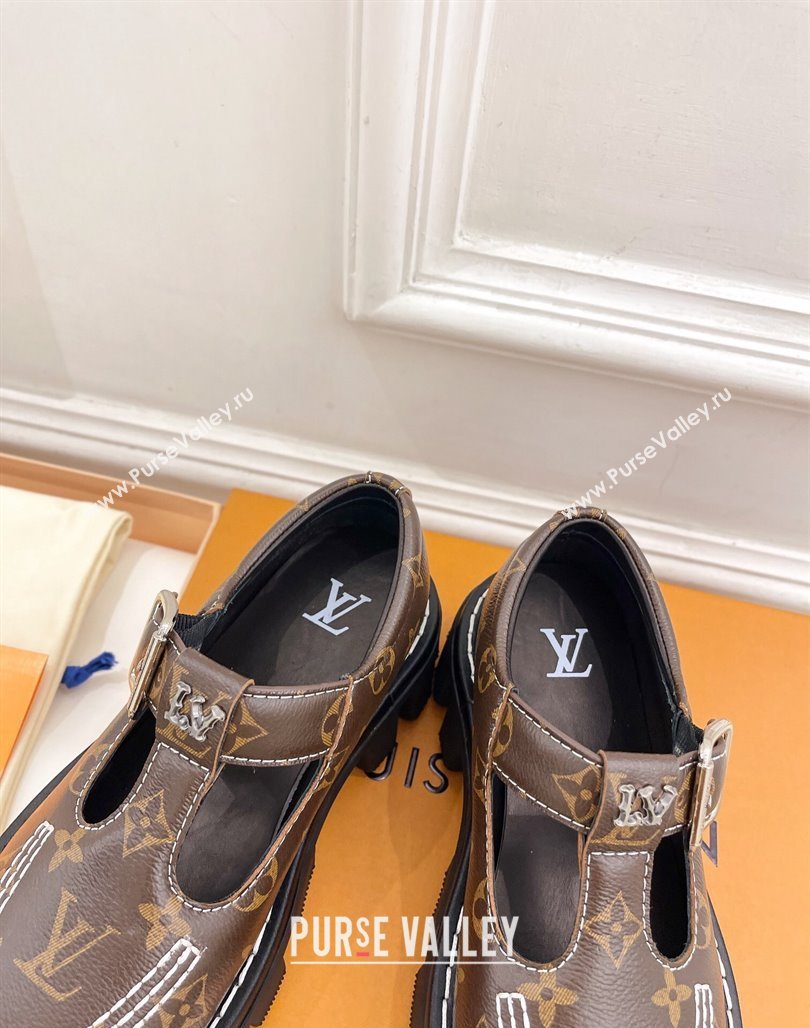 Louis Vuitton LV Checker Platform Mary Janes in Monogram Canvas 2024 (MD-240426144)