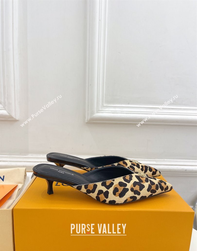 Louis Vuitton Stellar Heel Mules 4cm in Leopard print 2024 (MD-240426146)