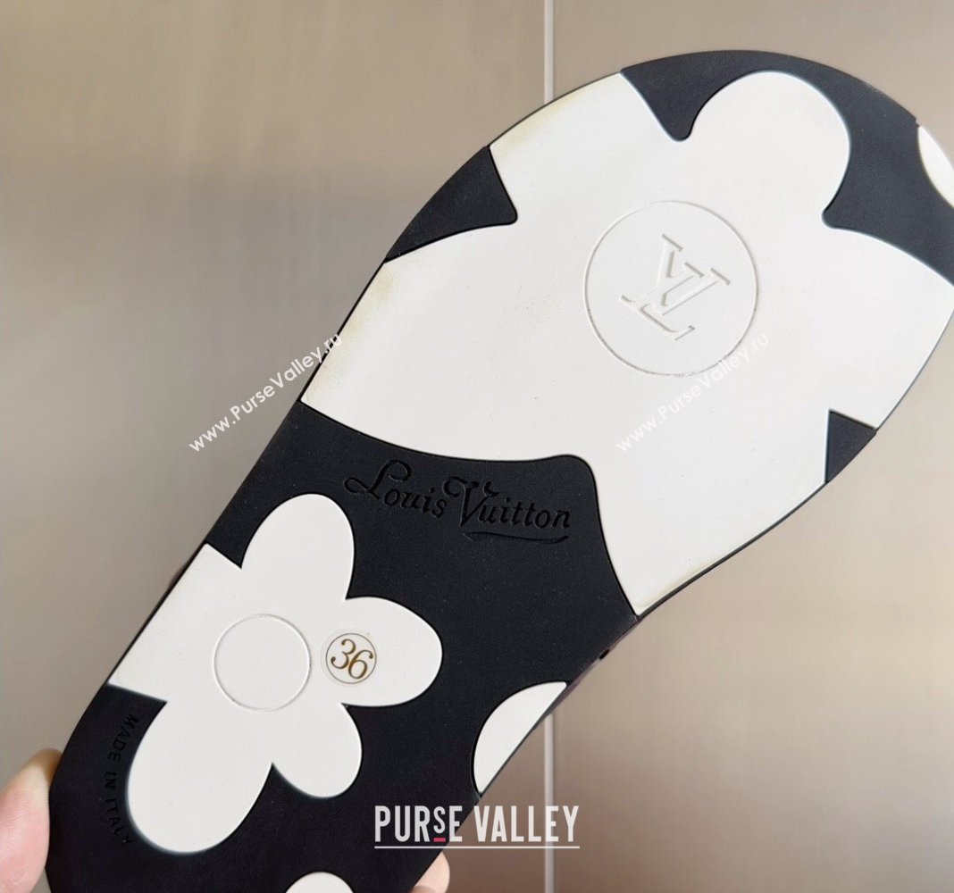 Louis Vuitton LV Waffle Flat Slide Sandals in Cut-outs TPU Dark Brown 2024 (MD-240426029)