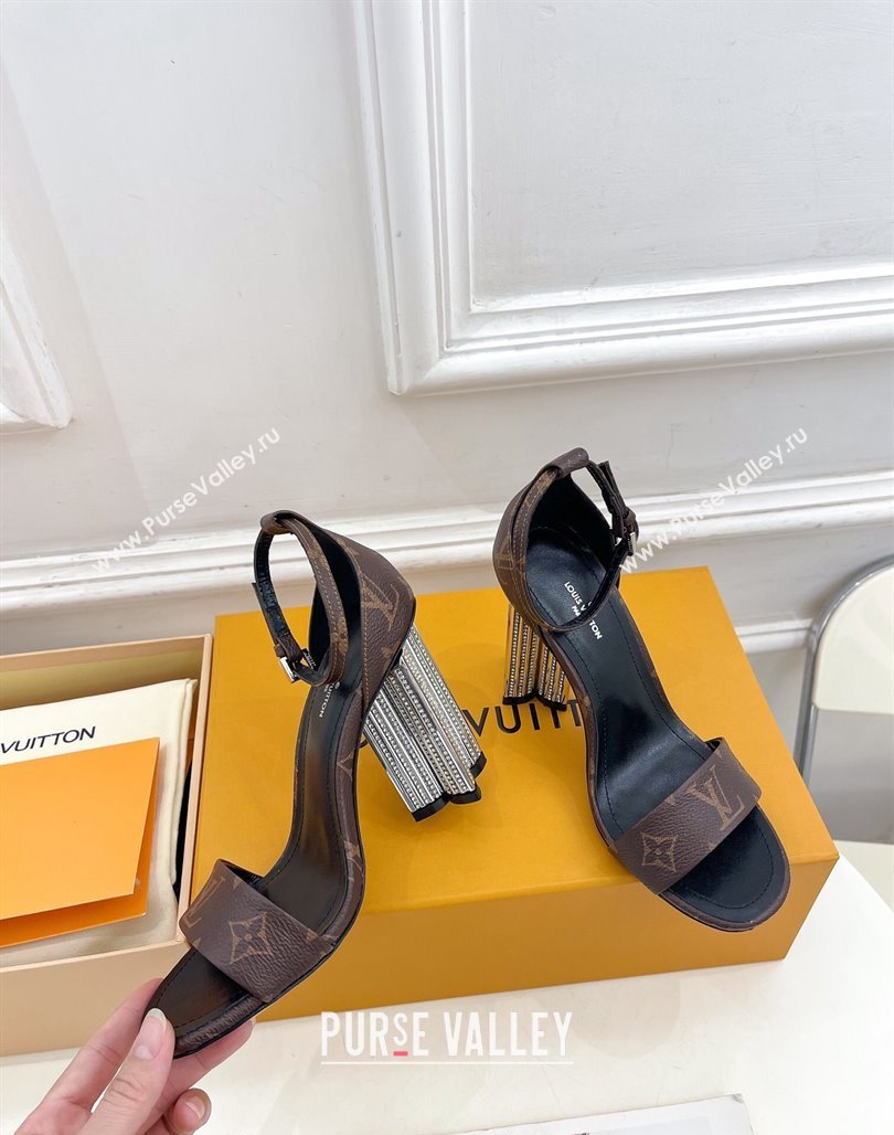 Louis Vuitton Silhouette High Heel Sandals 10cm with Crystals Monogram Canvas 2024 (MD-240426182)