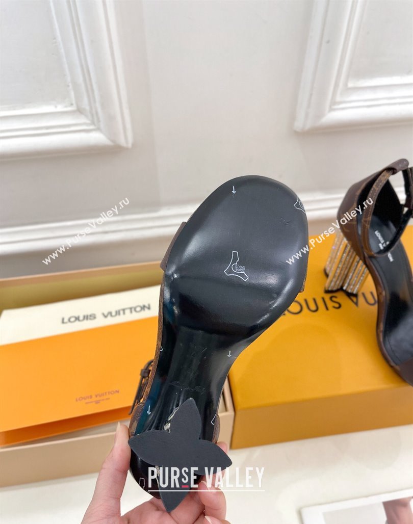Louis Vuitton Silhouette High Heel Sandals 10cm with Crystals Monogram Canvas 2024 (MD-240426182)