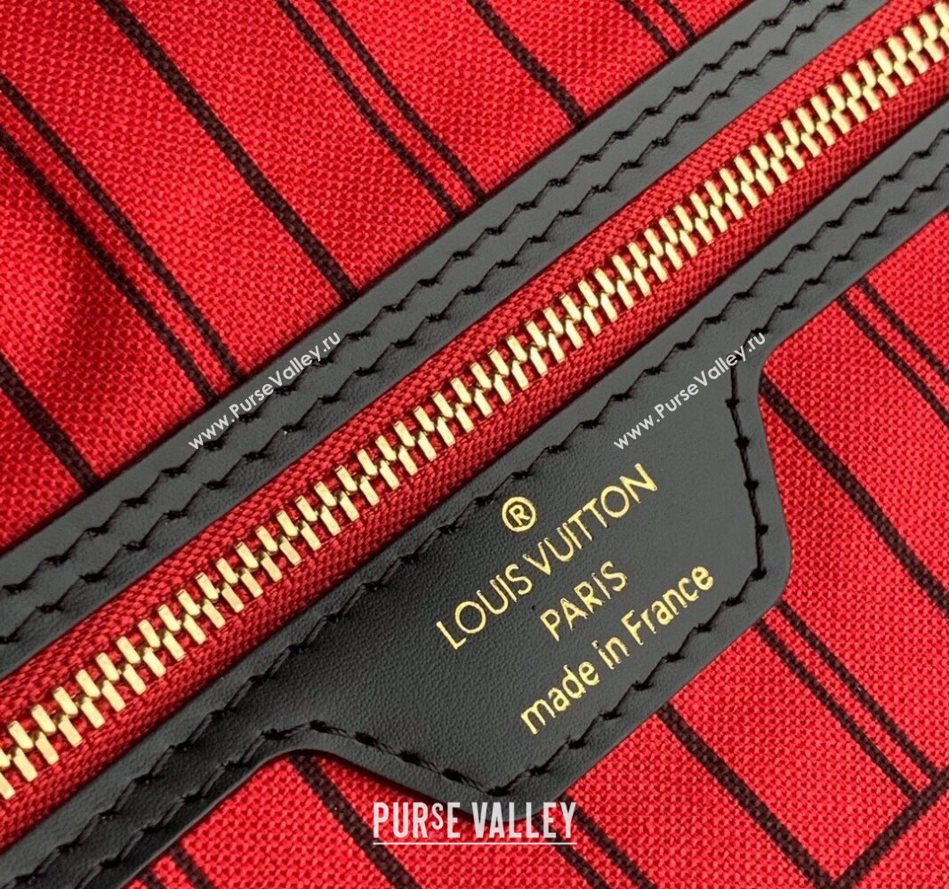 Louis Vuitton Classic Neverfull MM Tote Bag M48228 Monogram Canvas/Red/Black 2024 (KI-240520103)