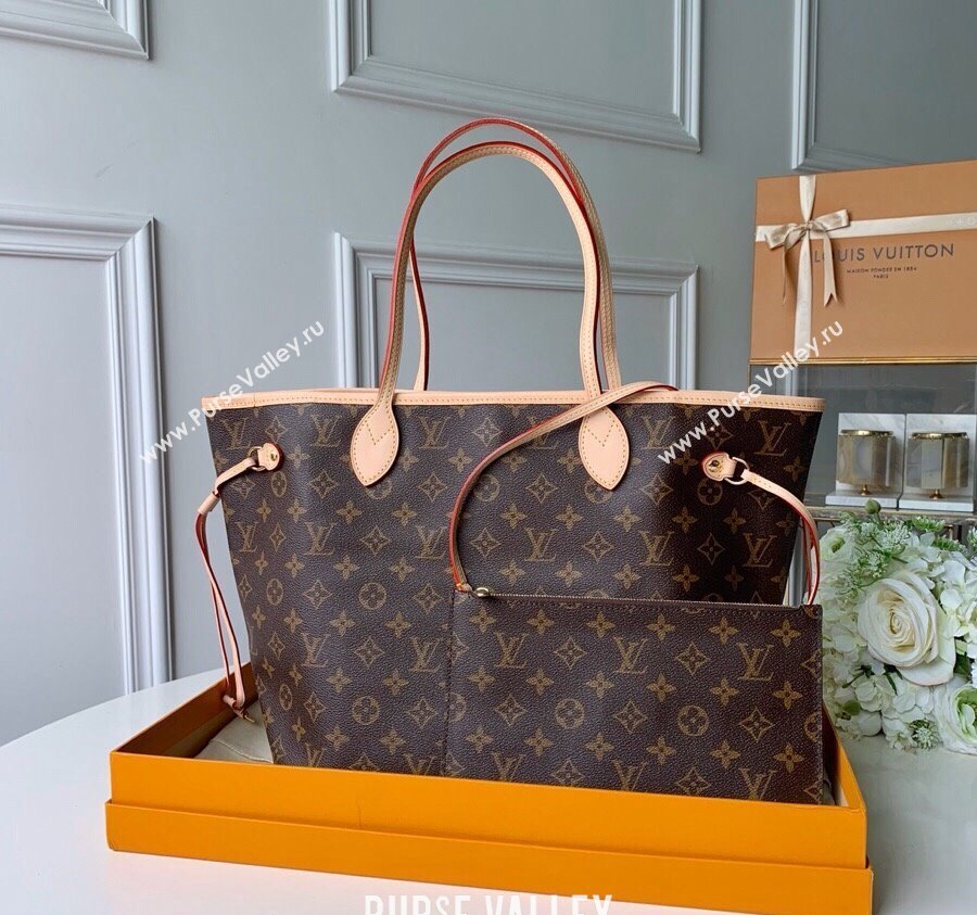 Louis Vuitton Classic Neverfull MM Tote Bag M40995 Monogram Canvas/Beige 2024 (KI-240520104)