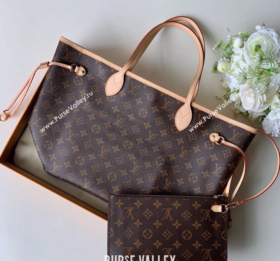 Louis Vuitton Classic Neverfull MM Tote Bag M40995 Monogram Canvas/Beige 2024 (KI-240520104)