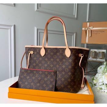 Louis Vuitton Classic Neverfull MM Tote Bag M41177 Monogram Canvas/Red/Nude 2024 (KI-240520105)