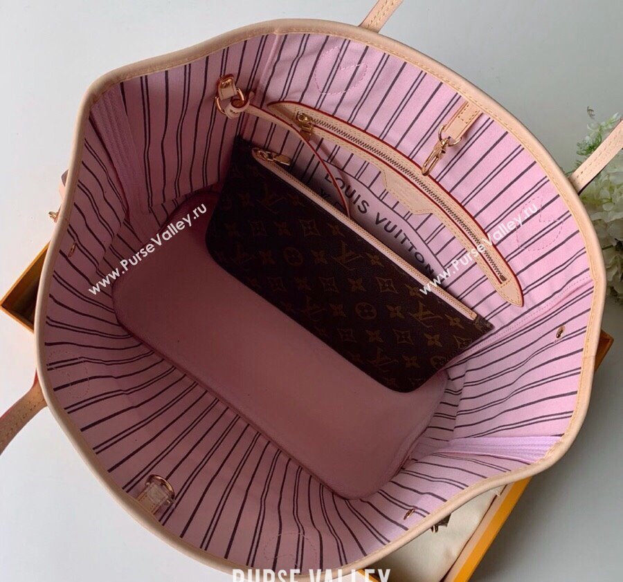 Louis Vuitton Classic Neverfull MM Tote Bag M50366 Monogram Canvas/Light Pink 2024 (KI-240520107)