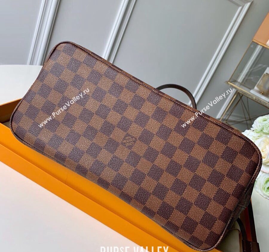 Louis Vuitton Classic Neverfull MM Tote Bag N41358 Damier Ebene Canvas/Red 2024 (KI-240520108)