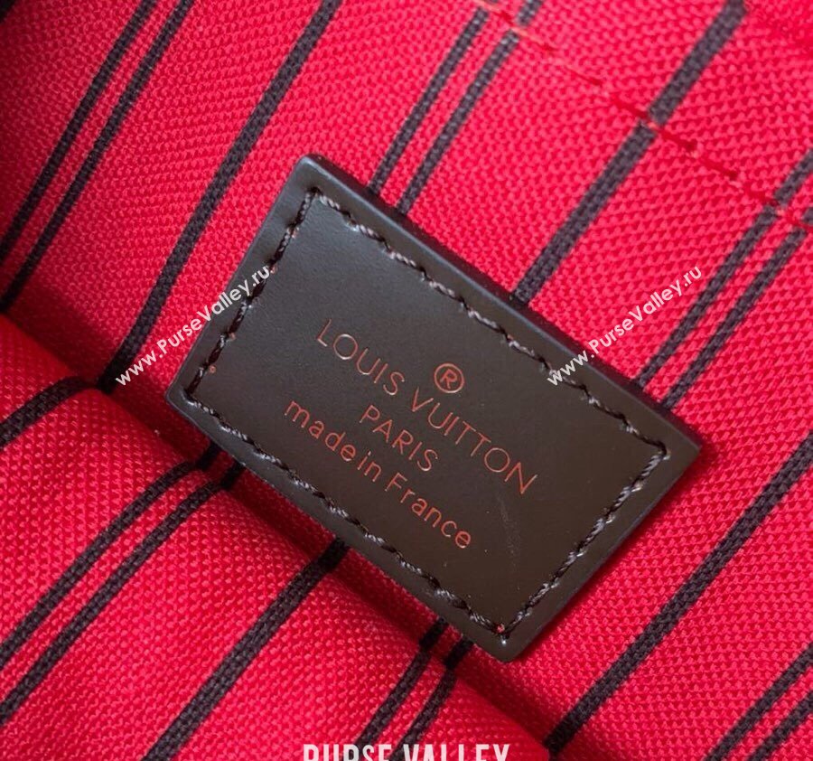 Louis Vuitton Classic Neverfull MM Tote Bag N41358 Damier Ebene Canvas/Red 2024 (KI-240520108)