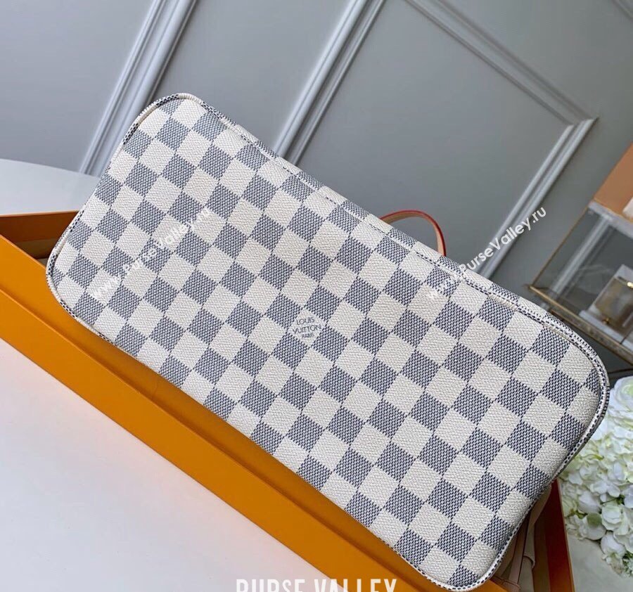 Louis Vuitton Classic Neverfull MM Tote Bag N41361 Damier Azur Canvas/White 2024 (KI-240520110)