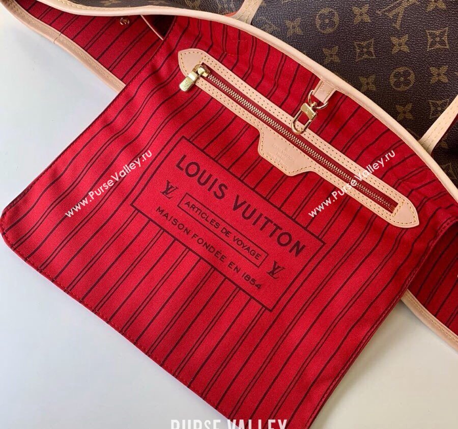 Louis Vuitton Classic Neverfull GM Tote Bag M41180 Monogram Canvas/Red 2024 (KI-240520113)