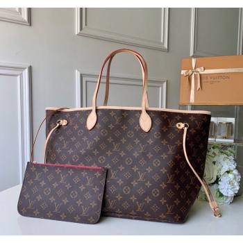 Louis Vuitton Classic Neverfull GM Tote Bag M41180 Monogram Canvas/Fuchsia Pink 2024 (KI-240520114)