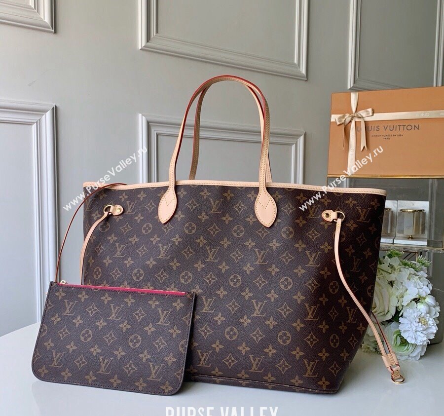 Louis Vuitton Classic Neverfull GM Tote Bag M41180 Monogram Canvas/Fuchsia Pink 2024 (KI-240520114)