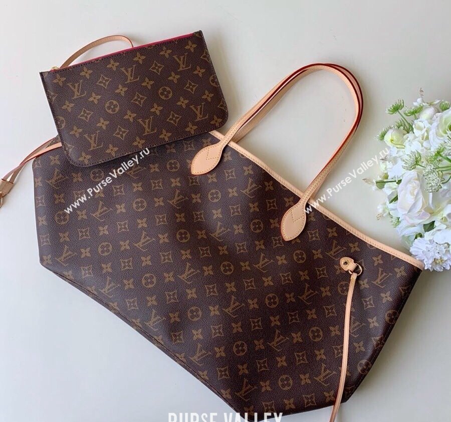 Louis Vuitton Classic Neverfull GM Tote Bag M41180 Monogram Canvas/Fuchsia Pink 2024 (KI-240520114)