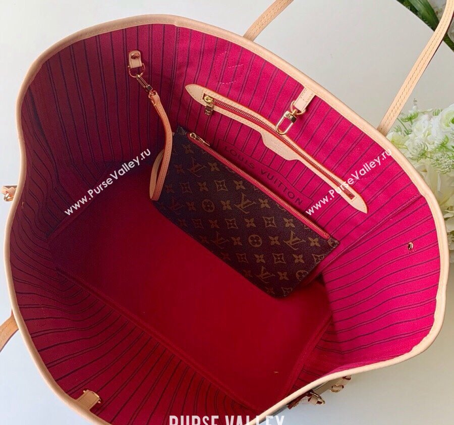 Louis Vuitton Classic Neverfull GM Tote Bag M41180 Monogram Canvas/Fuchsia Pink 2024 (KI-240520114)