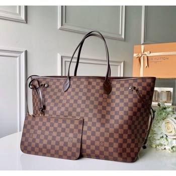 Louis Vuitton Classic Neverfull GM Tote Bag N41357 Damier Ebene Canvas/Red 2024 (KI-240520115)