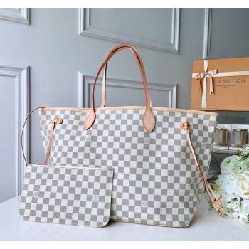 Louis Vuitton Classic Neverfull GM Tote Bag N41360 Damier Azur Canvas/White 2024 (KI-240520116)