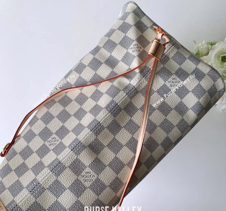 Louis Vuitton Classic Neverfull GM Tote Bag N41360 Damier Azur Canvas/White 2024 (KI-240520116)