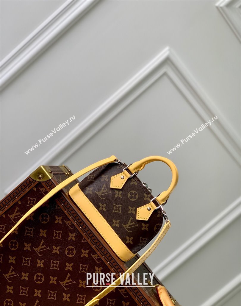 Louis Vuitton Nano Alma Bag in Monogram Macassar Canvas M82717 Yellow 2024 (KI-240521003)