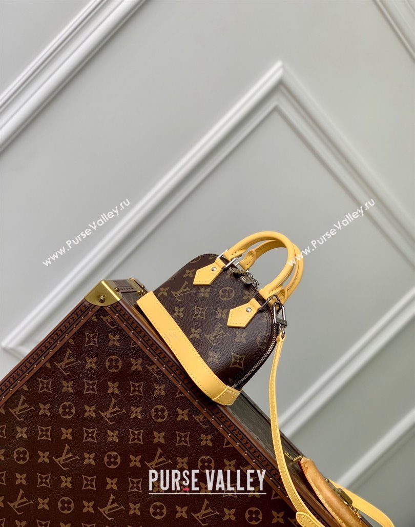 Louis Vuitton Nano Alma Bag in Monogram Macassar Canvas M82717 Yellow 2024 (KI-240521003)