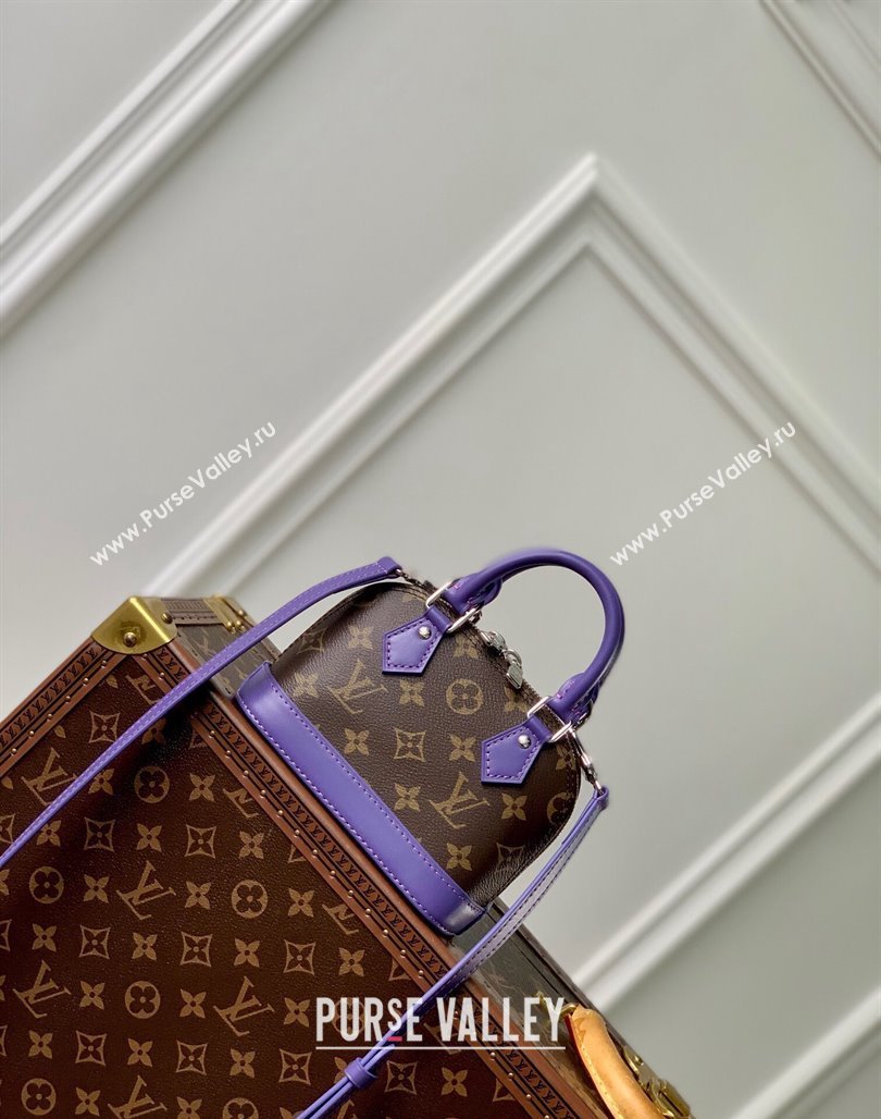 Louis Vuitton Nano Alma Bag in Monogram Macassar Canvas M82717 Purple 2024 (KI-240521006)