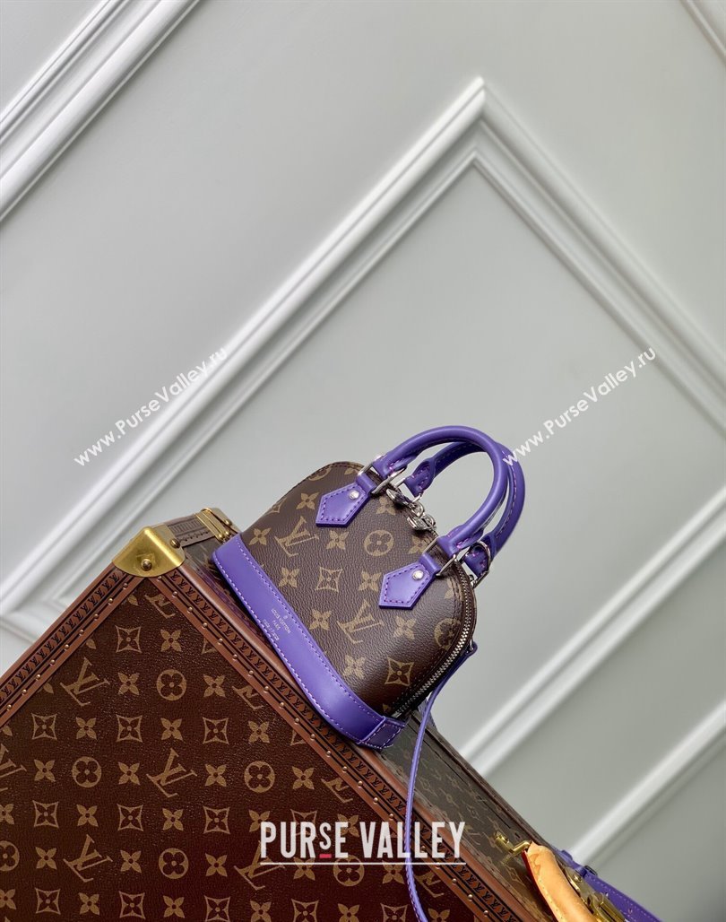 Louis Vuitton Nano Alma Bag in Monogram Macassar Canvas M82717 Purple 2024 (KI-240521006)