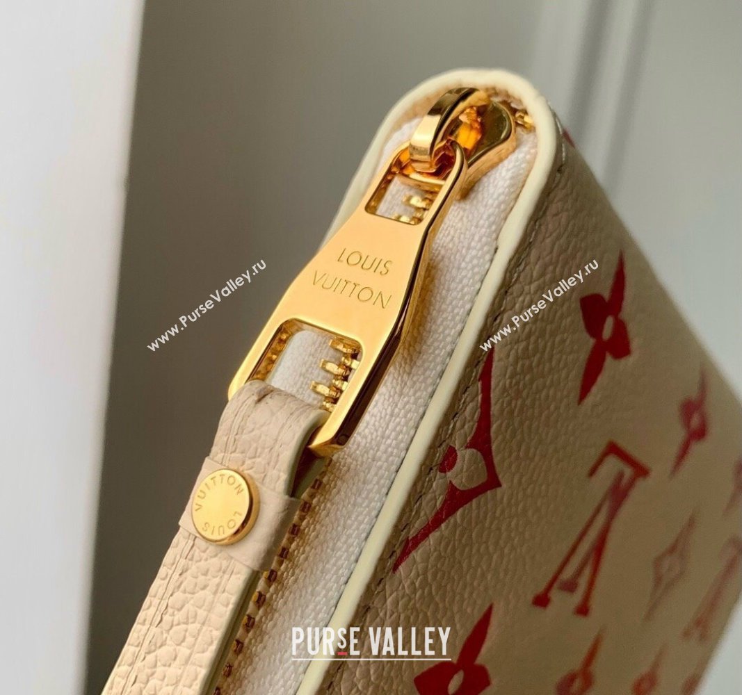 Louis Vuitton Zippy Wallet in Sunrise Aquarelle Monogram Empreinte Leather M83505 Cream White 2024 (KI-240521008)