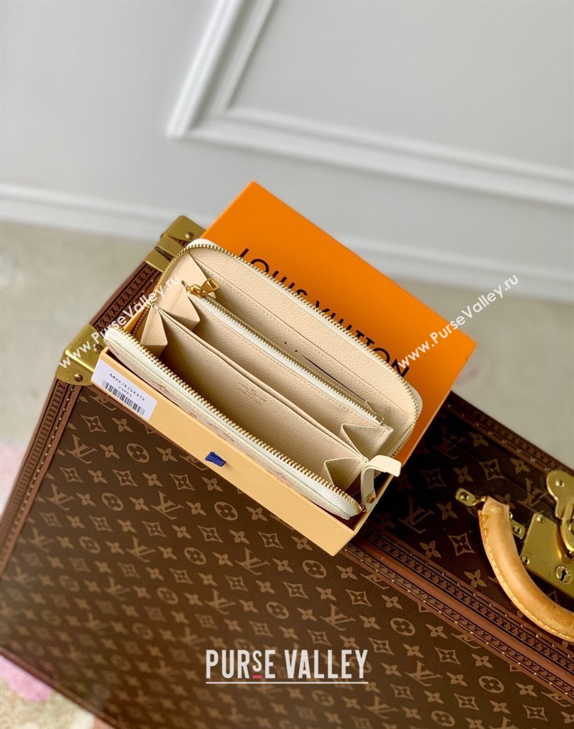 Louis Vuitton Zippy Wallet in Sunrise Aquarelle Monogram Empreinte Leather M83505 Cream White 2024 (KI-240521008)