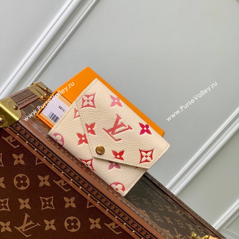 Louis Vuitton Victorine Wallet in Sunrise Aquarelle Monogram Empreinte Leather M83507 Cream White 2024 (KI-240521009)