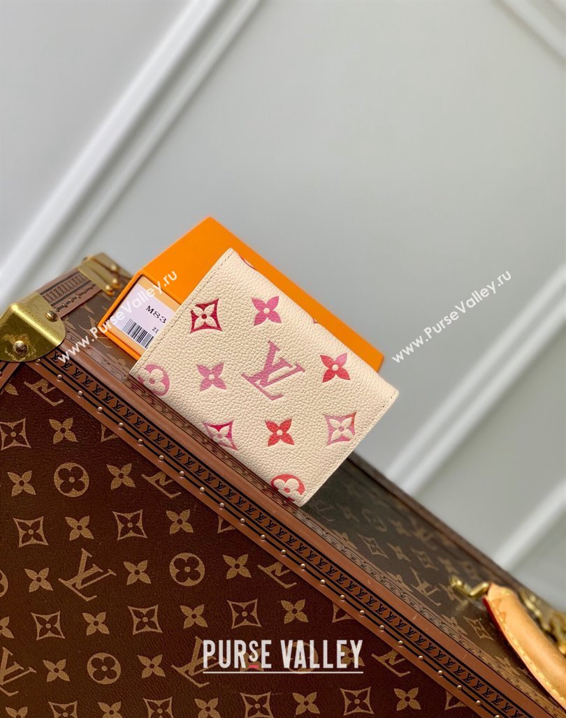 Louis Vuitton Victorine Wallet in Sunrise Aquarelle Monogram Empreinte Leather M83507 Cream White 2024 (KI-240521009)