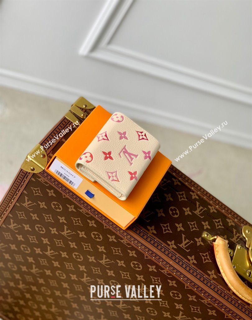 Louis Vuitton Victorine Wallet in Sunrise Aquarelle Monogram Empreinte Leather M83507 Cream White 2024 (KI-240521009)