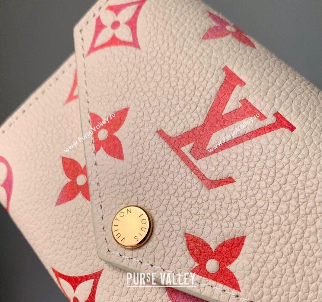 Louis Vuitton Victorine Wallet in Sunrise Aquarelle Monogram Empreinte Leather M83507 Cream White 2024 (KI-240521009)