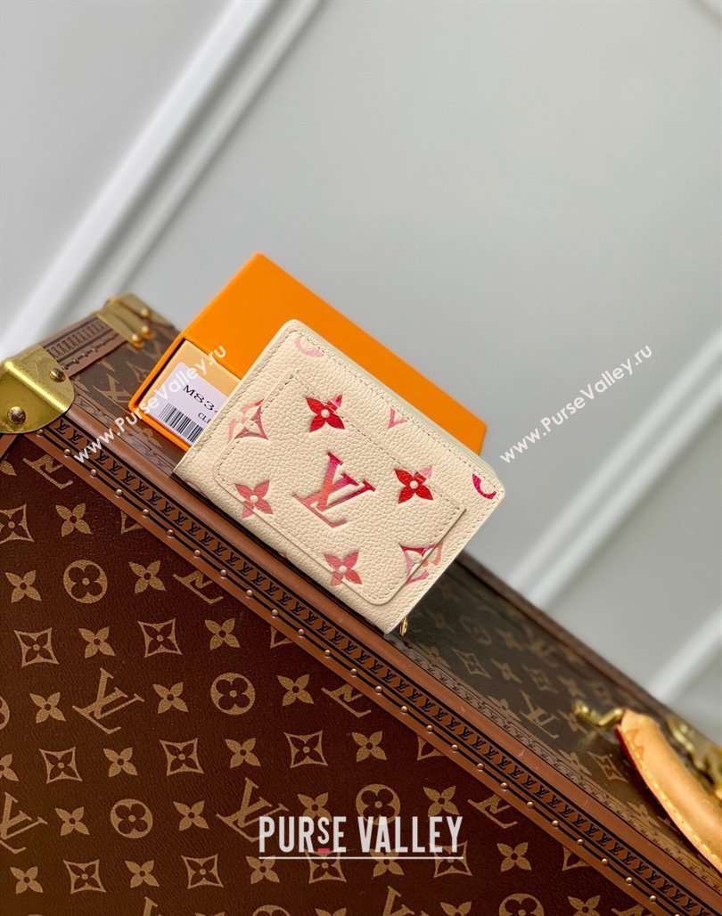 Louis Vuitton Clea Wallet in Sunrise Aquarelle Monogram Empreinte Leather M83481 Cream White 2024 (KI-240521010)